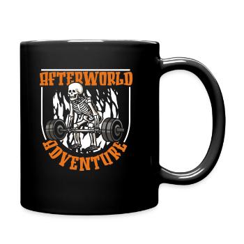 Gewichtheben Gewichtheber Skelett - Tasse einfarbig - Schwarz - Rechts