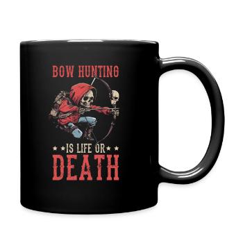 Bow Hunting Bow Hunter Skeleton - Full Colour Mug - black - Right