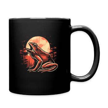Frosch Kröte Moon Howling - Tasse einfarbig - Schwarz - Rechts