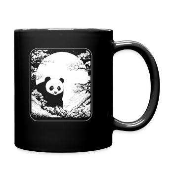 Panda géant Panda Ours Japon Cerisier Fleur Lune - Mug uni - noir - Droite