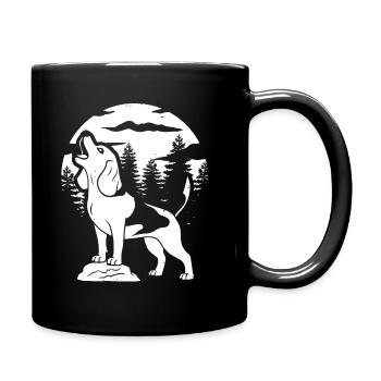 Beagle Moon Howling - Full Colour Mug - black - Right