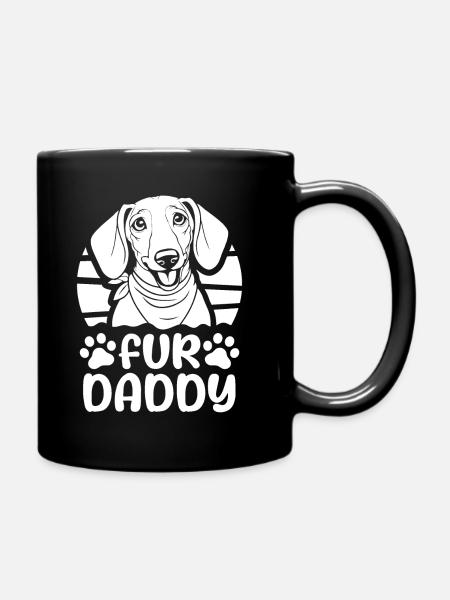 Dackel Dachshund Hundepapa Fur Daddy - Tasse einfarbig - Schwarz