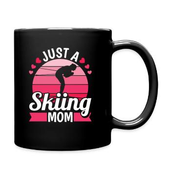 Skifahren Apres Ski Mutter Just A Skiing Mom - Tasse einfarbig - Schwarz - Rechts