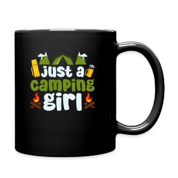Tent Camping Camping Just A Camping Girl - Full Colour Mug - black - Right