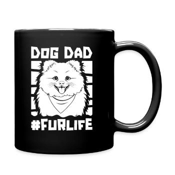 Pomeranian Dog Dad Fur Life - Tasse einfarbig - Schwarz - Rechts