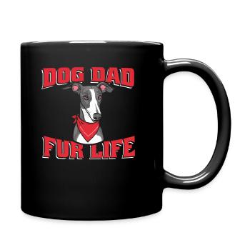 Greyhound Windhund Dog Dad Fur Life - Full Colour Mug - black - Right