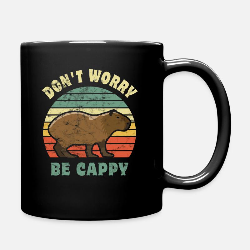 Don't worry be Cappy - Capybara - Tasse einfarbig - Schwarz