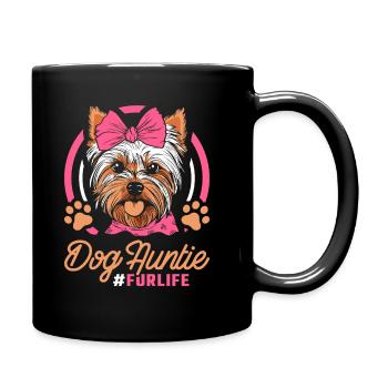 Yorkshire Terrier Dog Aunt Fur Life - Tasse einfarbig - Schwarz - Rechts