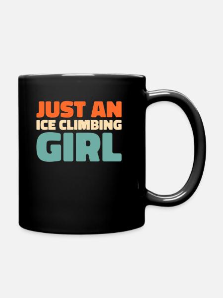 Eisklettern juste une fille d’escalade sur glace - Mug uni - noir