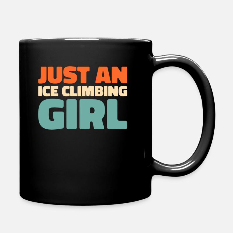 Eisklettern juste une fille d’escalade sur glace - Mug uni - noir
