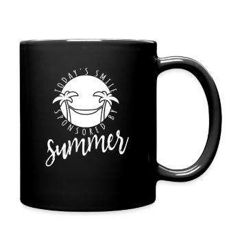 Smile sponsored by summer - Palmen - Hängematte - Tasse einfarbig - Schwarz - Rechts