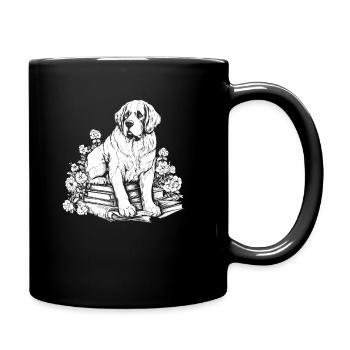 Lecteur de livre de fleurs de Saint-Bernard Cottage floral - Mug uni - noir - Droite
