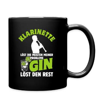 Klarinette löst die meisten meiner Probleme - Gin - Tasse einfarbig - Schwarz - Rechts