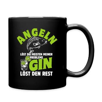 Angeln löst die meisten meiner Probleme - Gin - Tasse einfarbig - Schwarz - Rechts