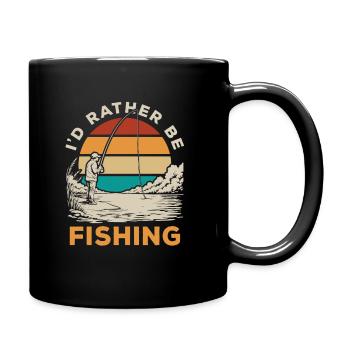 Vintage Angler Retro Fisherman Fishing Sunset - Full Colour Mug - black - Right