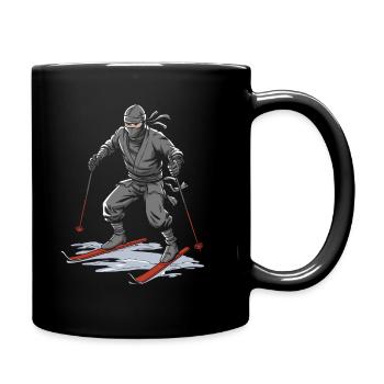 Skiing Après Ski Skiing Ninja - Full Colour Mug - black - Right