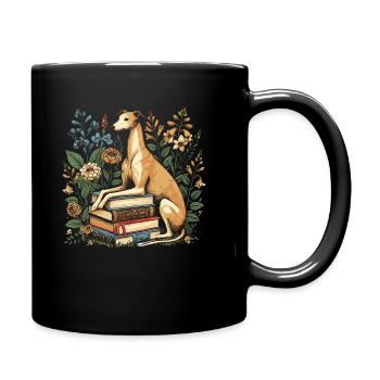 Greyhound Greyhound Flower Book Reader - Full Colour Mug - black - Right