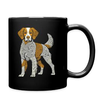 Brittany Spaniel Fingerabdruck - Tasse einfarbig - Schwarz - Rechts