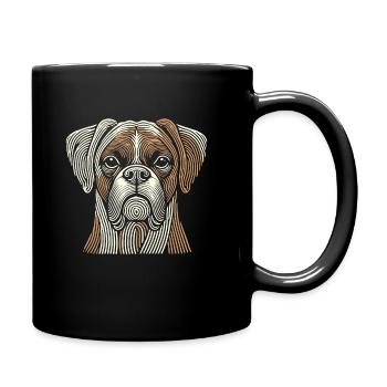 Chien Boxer Allemand Boxer Empreinte digitale - Mug uni - noir - Droite