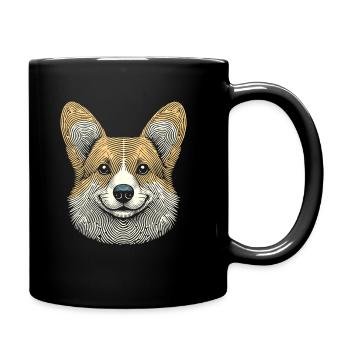 Empreinte digitale corgi - Mug uni - noir - Droite