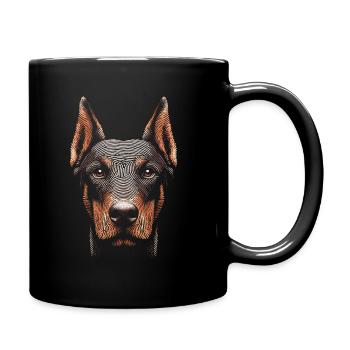 Empreinte digitale du doberman - Mug uni - noir - Droite