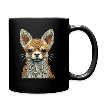 Empreinte digitale Chihuahua - Mug uni - noir - Droite