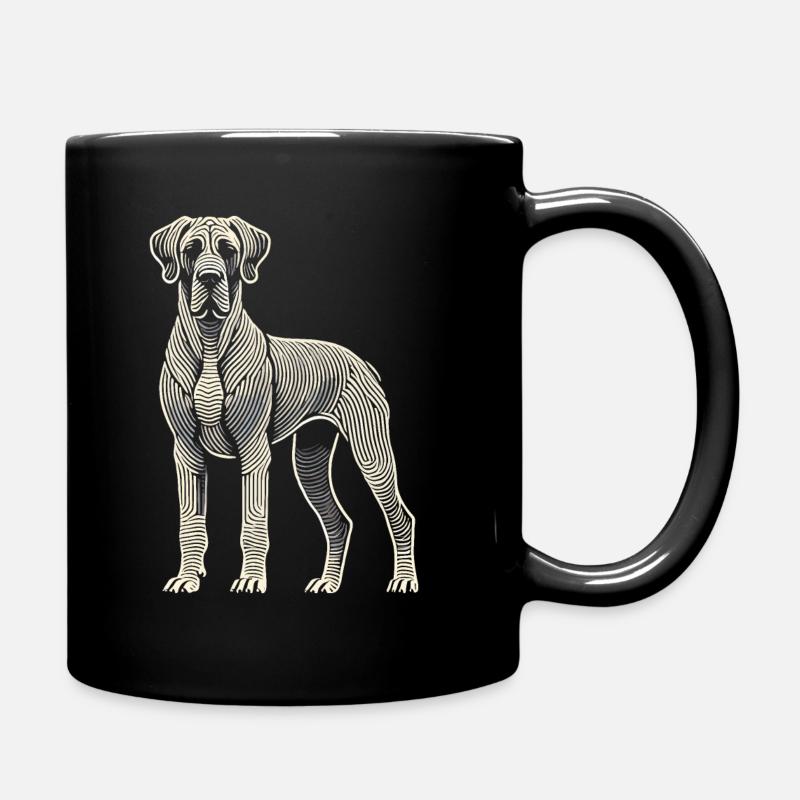 Deutsche Dogge Fingerabdruck - Tasse einfarbig - Schwarz
