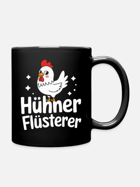 Huhn Hühner Landwirt Bauer Bauernhof - Tasse einfarbig - Schwarz