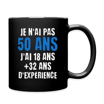 T-shirt anniversaire 50 ans humour - Cadeau drôle - Mug uni - noir - Droite