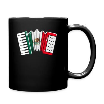 Akkordeon Mexiko Flagge - Tasse einfarbig - Schwarz - Rechts