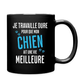 Humour Chien Vie Meilleure - Mug uni - noir - Droite