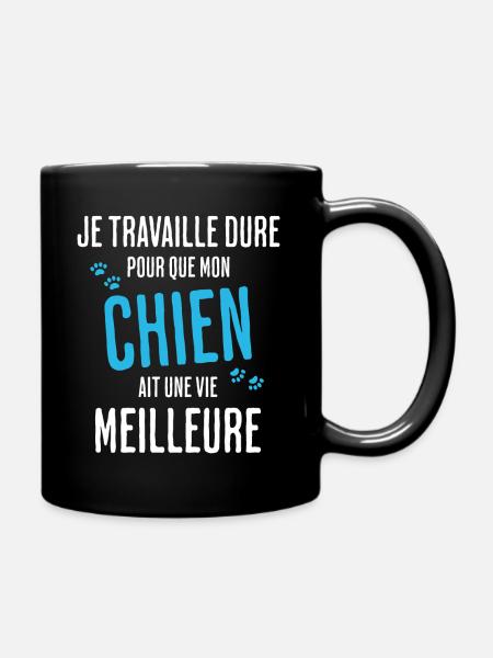 Humour Chien Vie Meilleure - Mug uni - noir