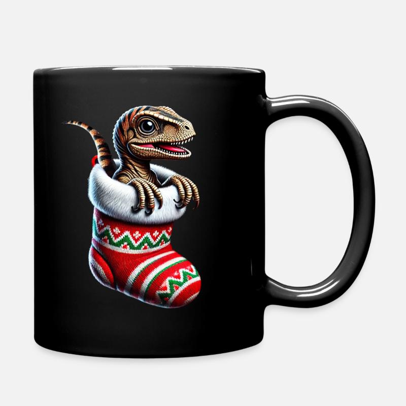 Bébé Vélociraptor Dinosaure de Noël - Mug uni - noir