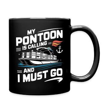 Pontonboot Kapitän Ponton Boote - Tasse einfarbig - Schwarz - Rechts