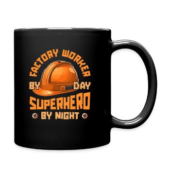 Fabrikarbeiter - Tasse einfarbig - Schwarz - Rechts