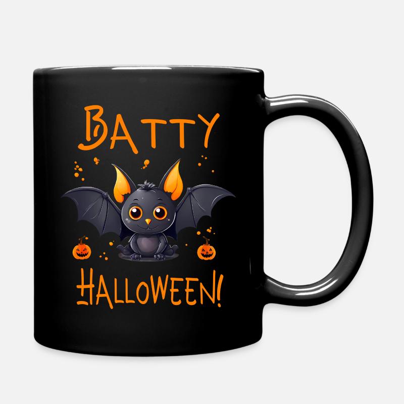 Fledermaus Kostüm lustig Batty Happy Halloween - Tasse einfarbig - Schwarz