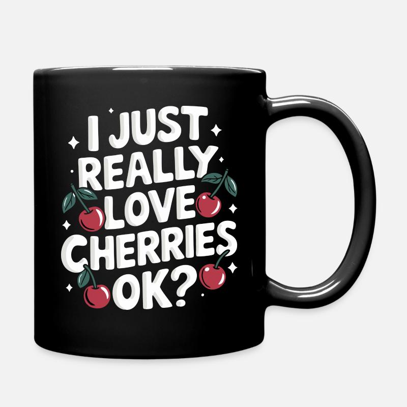 Cerises Cerises Fruits Nourriture - Mug uni - noir