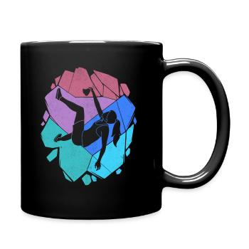 Bouldern Kletterer Kinder Frauen Mädchen Klettern - Tasse einfarbig - Schwarz - Rechts