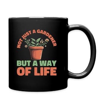 Gärtner - Tasse einfarbig - Schwarz - Rechts
