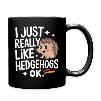 Igel Stachelig Tier Igel - Tasse einfarbig - Schwarz - Rechts