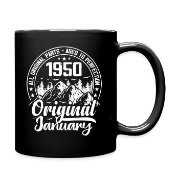 January 1950 Original 74 Years Anniversary Gift - Full Colour Mug - black - Right