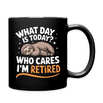 Faultier Faultiere Schlafen Faul - Tasse einfarbig - Schwarz - Rechts