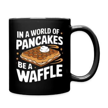 Waffeln Frühstück Süßigkeiten - Tasse einfarbig - Schwarz - Rechts