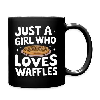 Waffeln Frühstück Süßigkeiten - Tasse einfarbig - Schwarz - Rechts