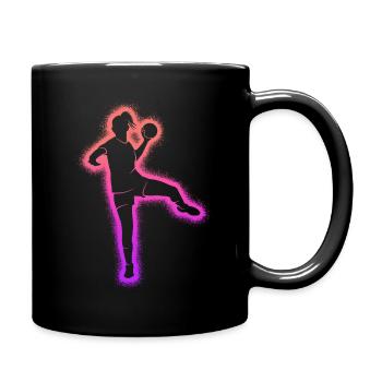 Handball Frauen Handballspieler Handballerin - Tasse einfarbig - Schwarz - Rechts