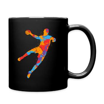 Handball players colorful handball boys handball - Full Colour Mug - black - Right
