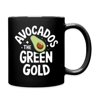 Avocado Food Guacamole Vegan - Full Colour Mug - black - Right