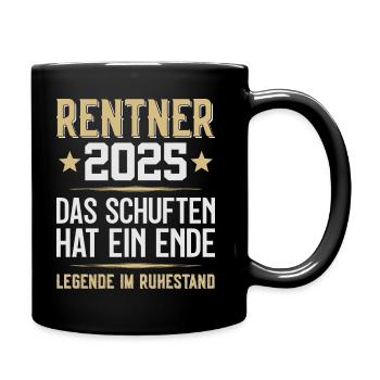 LEGENDE IM RUHESTAND RENTE RENTNER 2025 - Tasse einfarbig - Schwarz - Rechts