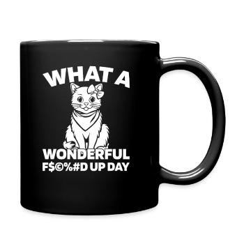 Cat Fucked Up Day - Full Colour Mug - black - Right