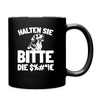 Bernhardiner Halten Sie Bitte Die Fresse - Tasse einfarbig - Schwarz - Rechts